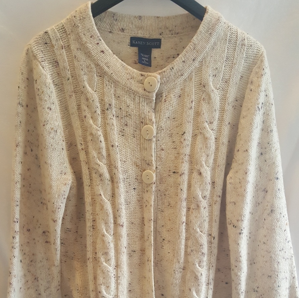 Karen Scott wool cardigan women's sweater